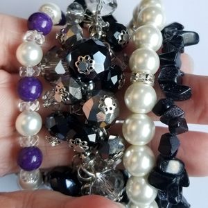 4 Bracelet Grab Bag Cha Cha Jade Pearl Sandstone